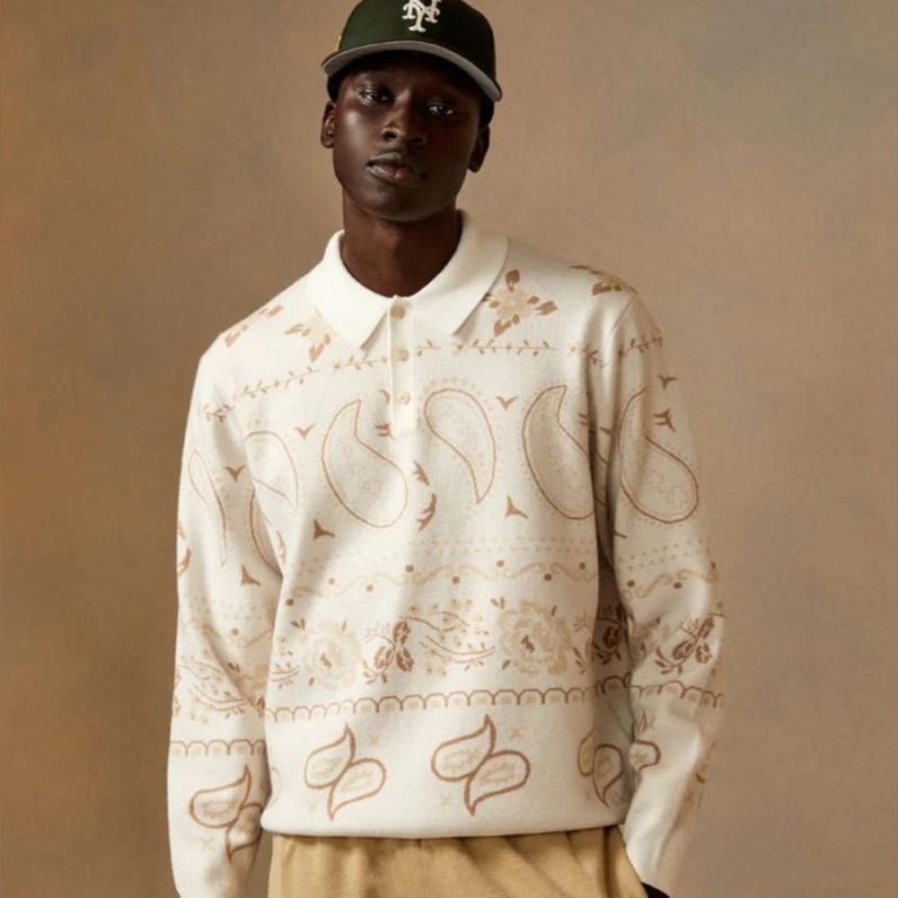 Kith Paisley Harmon Pullover - New- Medium-Waffle